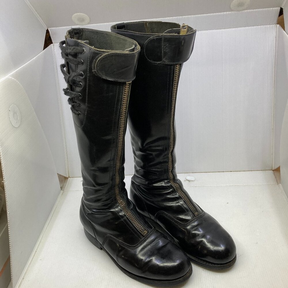 Vtg 1980 Canadian police biker motorcycle riding uniform mens boots sz 10